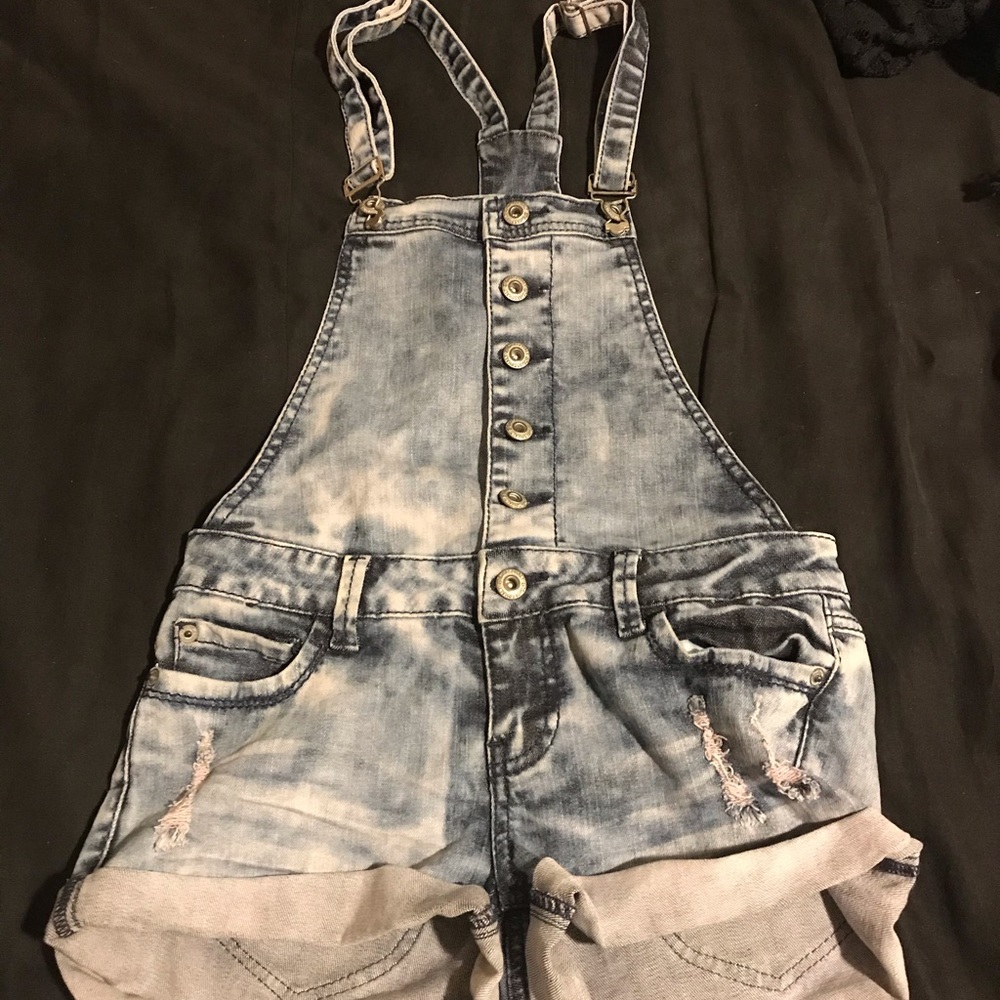 Blue Jean Shorts Overalls